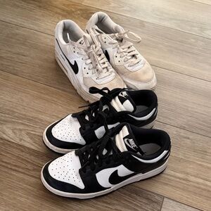 Nike Kids Black and White Low-Top Sneakers (two pair!)